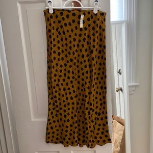 Madewell Mustard and Black Polka Dot Skirt